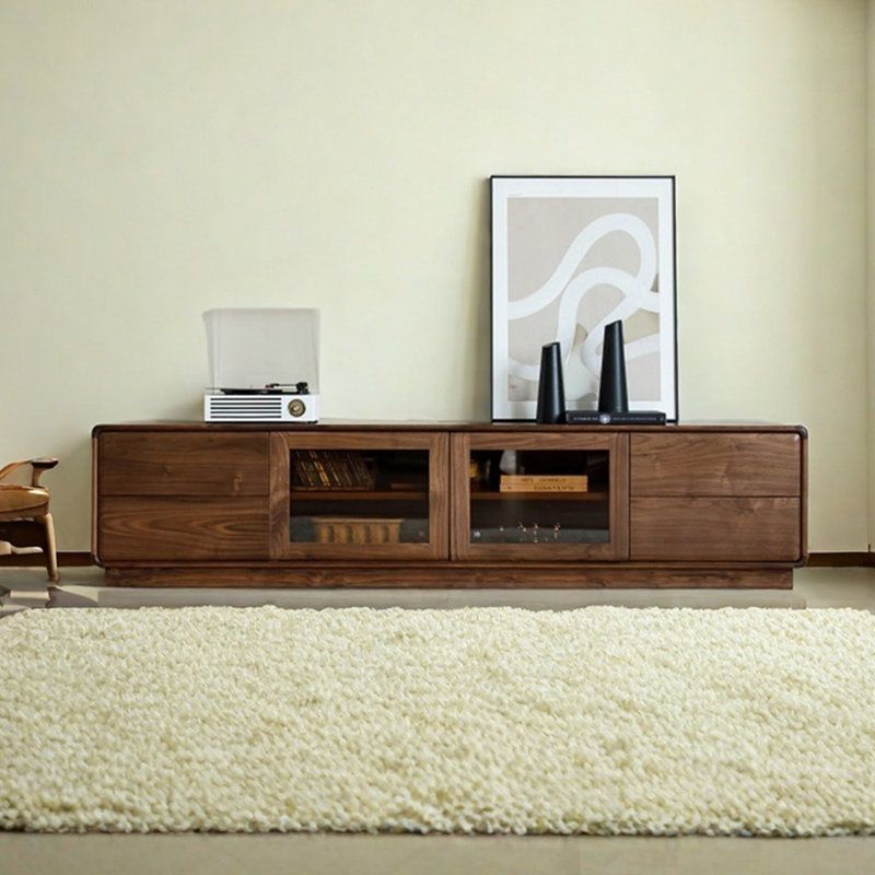 Solid wood simple large capacity TV cabinet, 94.49"