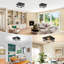 2-Light Industrial Square Flush Mount Ceiling Light, Farmhouse Ceiling Light Fixture For Kitchen, Modern Black Close To Ceiling Light For Hallway Bedroom Balcony Porch Stairway, E26, 2-Pack