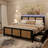 Rattan Bed Frame with Headboard, Boho Cane Platform Queen Size Bed Frame with 4 Drawers-250796178-250796176-261189019