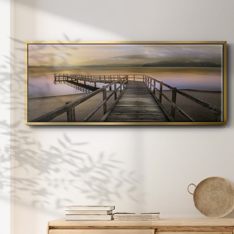 «Morning on the Lake», toile encadrée, H 20 po x l 50 po