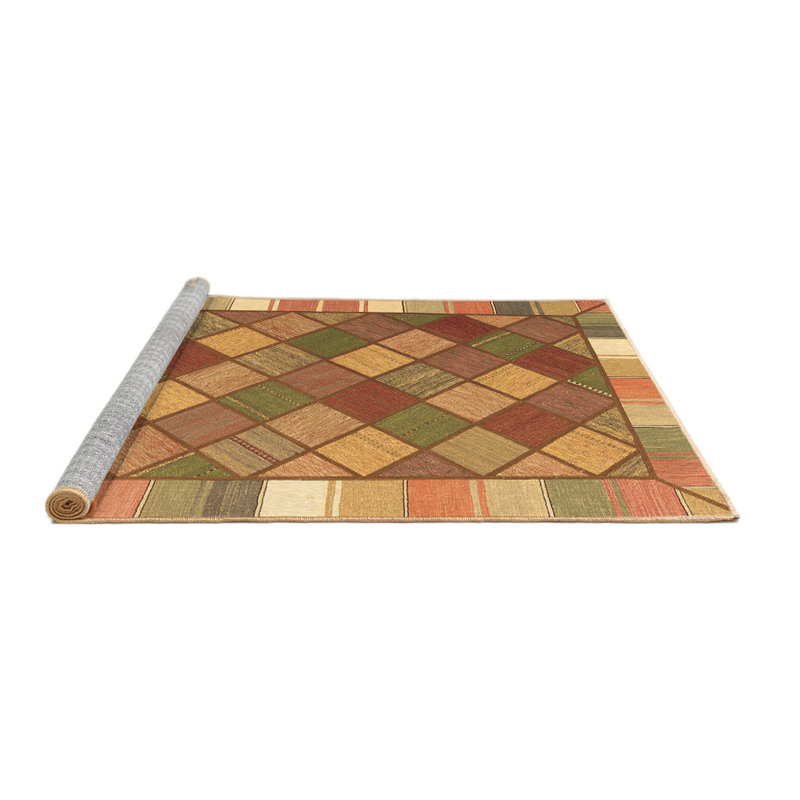 Washable Geometric Indoor Rug, Round 4'