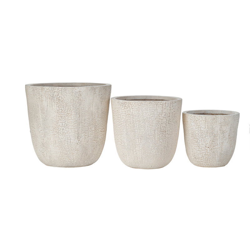 Lightweight  Planter Set Of 3, Beige
