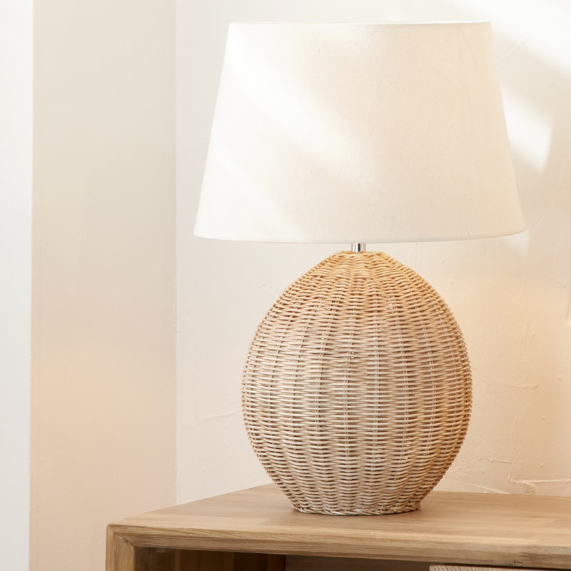 Azure Wicker/Rattan Table Lamp, 47cm x 21cm x 21cm, Natural