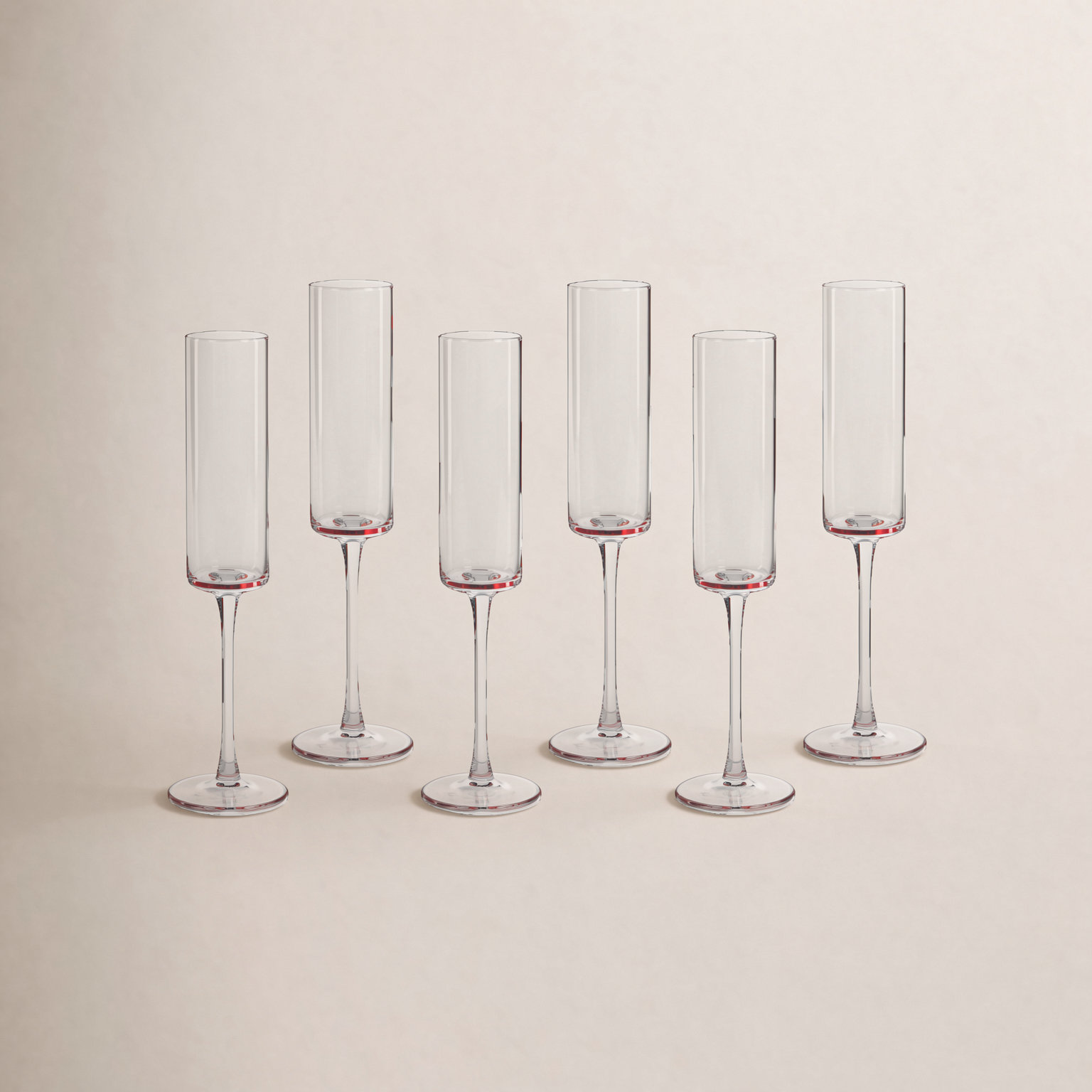 Bruce Champagne Flutes, Light Pink
