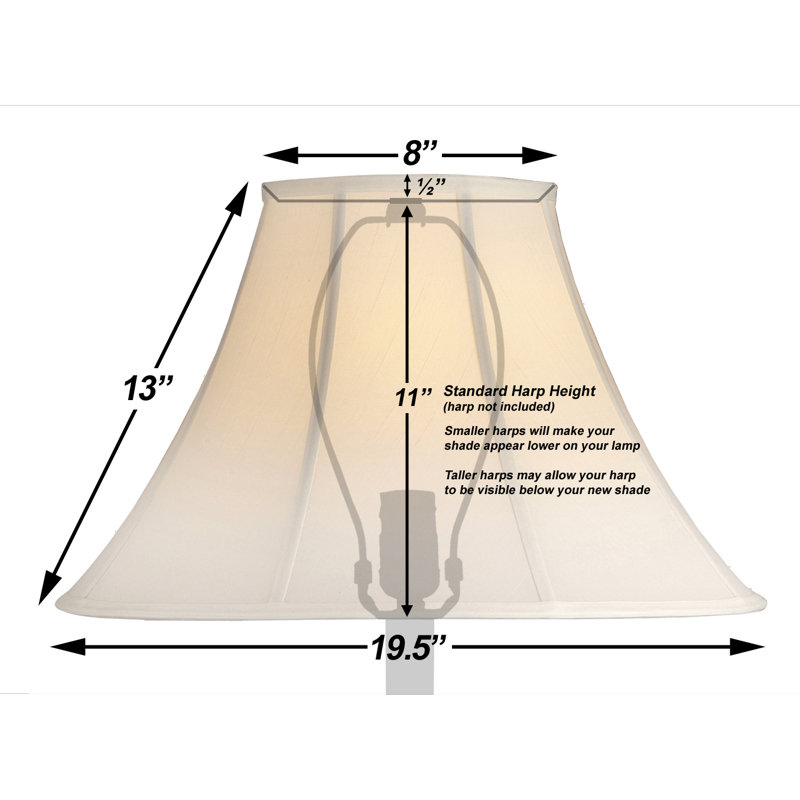 13'' H x 19.5'' W Silk Bell Lamp Shade, Eggshell