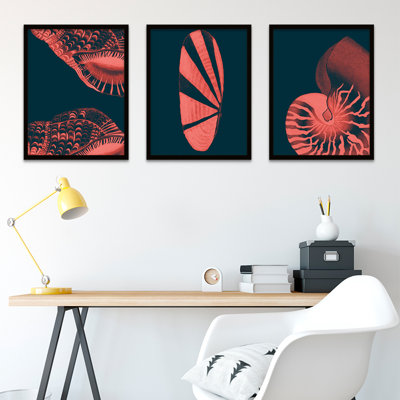 Pink Seashells - 3 Piece Print Set