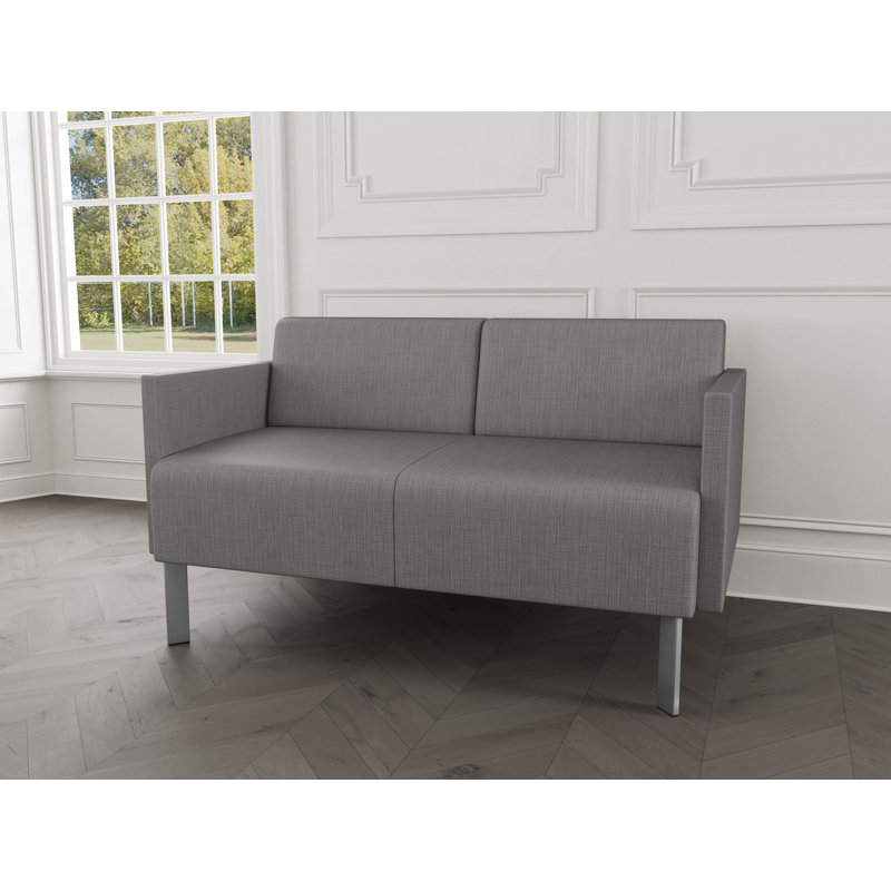 Causeuse de réception Luxe Lounge, Acier argent, Plot Line acier