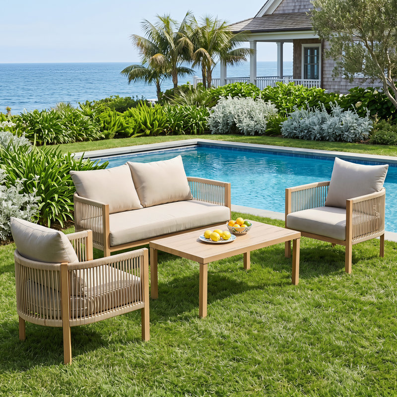 Ensemble de conversation pour patio 4 pièces, Beige