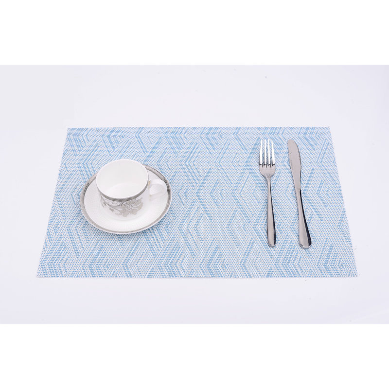 Jamarre Vinyl Geometric Rectangle Placemat, Blue