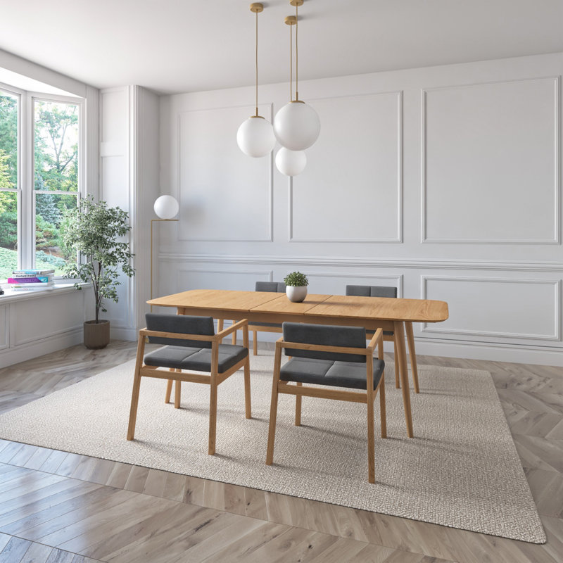 Chaises de salle à manger en bois de chêne 2 pièces Capri, Gris foncé