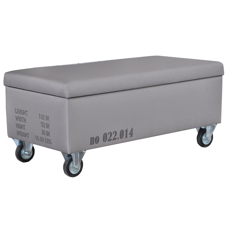 Loft Polyester Blend Upholstered Storage Bench, Grey