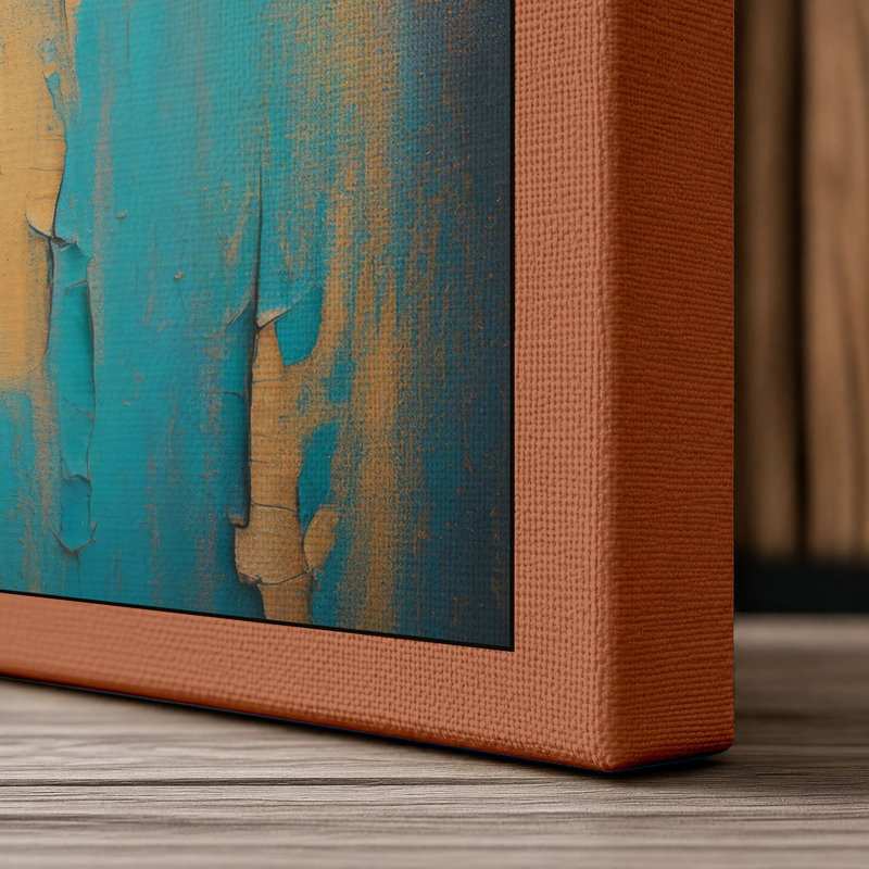Weathered Walls Industrial - Wrapped Canvas, 18x12 - 45.7 x 30.5 cm, Terracotta Border