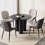 Ensemble de table de salle à manger 39,37 "moderne noir avec 4 chaises pour la cuisine, le bar, le salon et le petit espace-1950175101-1950175070