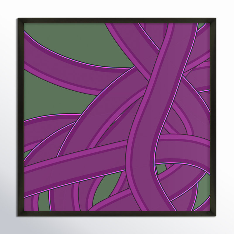 Tangled Twist Print by Jacques Pilon, Black, 36" H x 36" W x 1.25" D
