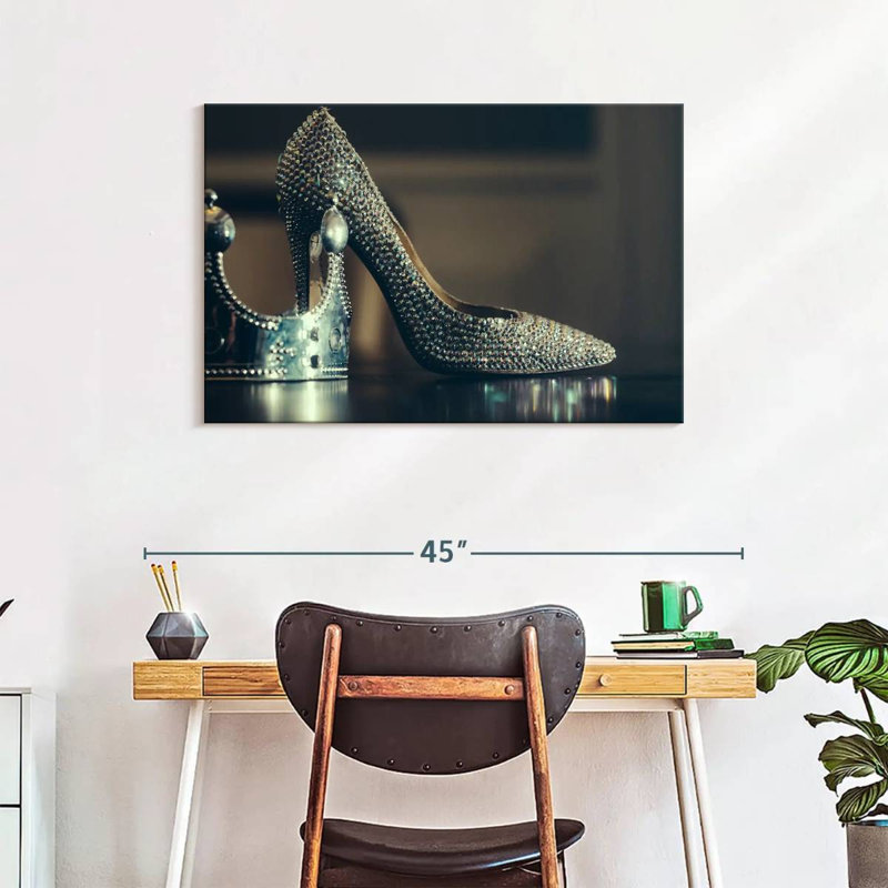 Shuttleworth Silver High Heels, 24" H x 36" W