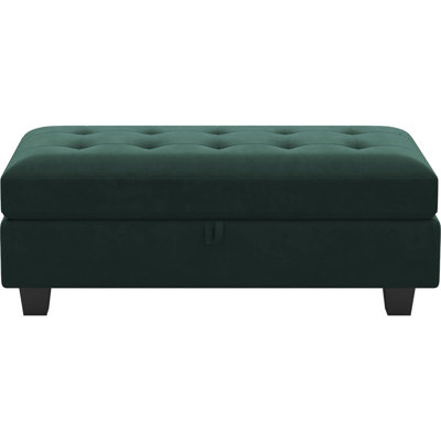Skerl 46.9'' Long Upholstered Flip Top Storage Bench Storage Ottoman Seat Footstool