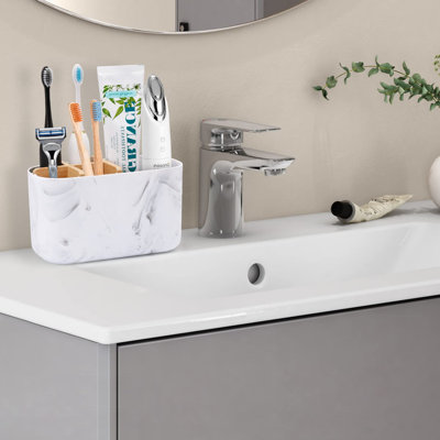 Toothbrush Holders For Bathrooms, 5 Slots Bamboo Toothbrush Holder Kids Electric Toothbrush Holder And Toothpaste Holder