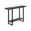Console moderne pour hall d'entrée - Finition aspect bois brun, structure en métal noir, tablette fixe, hauteur de 32 pouces dans les pieds, style rustique, assemblage supplémentaire requis