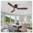 52" Low Profile Solid Wood Ceiling Fan with Light & Remote, Reversible DC Motor