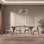 Creative solid wood rectangular dining table set