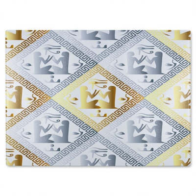 Egyptian Hieroglyphs In Glass Chopping Board