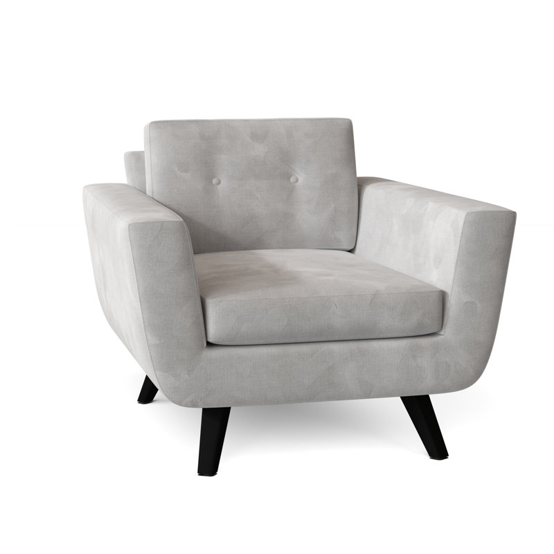Fauteuil Callie, Bella en velours performance blanc, Noir, Plumes / duvet