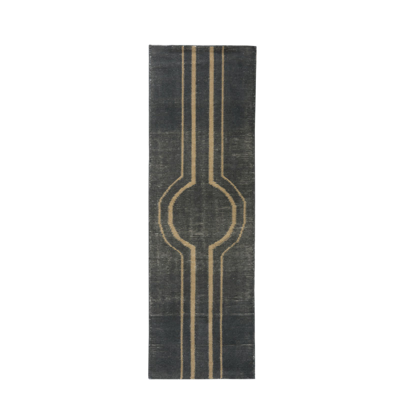 Wendy Jane Geometric Area Rug in Charcoal, Runner 2'6" x 8'