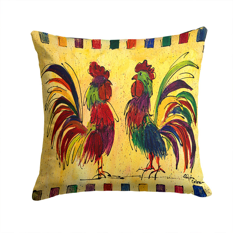 Coussin intérieur/extérieur jaune/rouge coq
