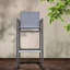 Tabourets de bar modernes, structure en aluminium avec accoudoirs en bois gris pour le divertissement en plein air