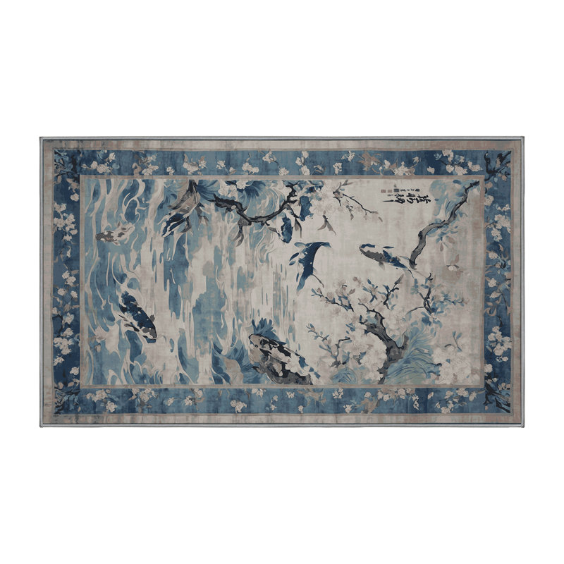 Machine Washable Gray Area Rug, Runner 2' x 4'