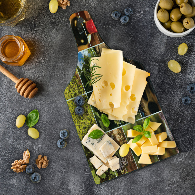 Vineyard Landscape Tempered Glass Cutting and Serving Board
