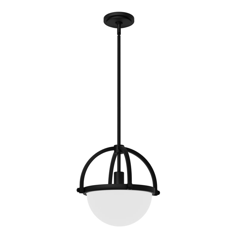Wedgefield 1 - Light Shaded Globe Pendant, Matte Black