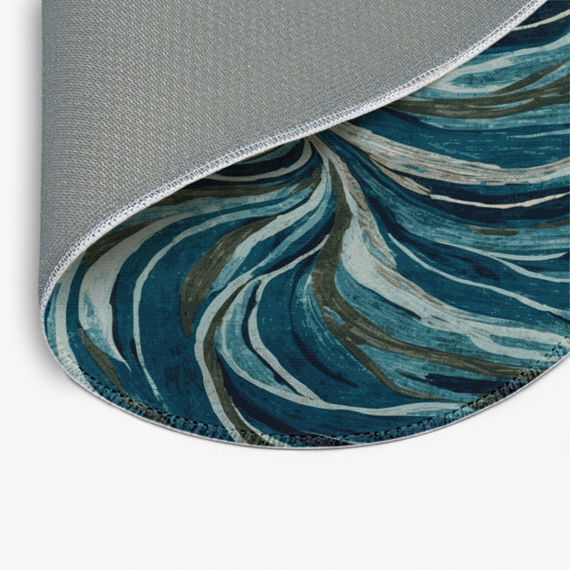 Nature Grey Indoor and Outdoor Area Rug, Round 5'