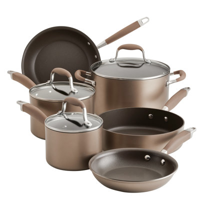 Anolon Advanced Home Hard Anodized Nonstick Cookware Pots and Pans Set, 9 Piece