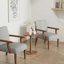 Ensemble de 2 fauteuils d'appoint en tissu avec table ronde en bois