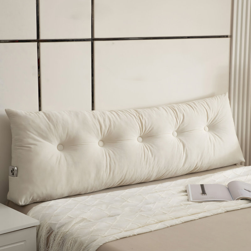  Polyester Headboard Back Support Throw Pillow, 15.7"H x 39"W, White