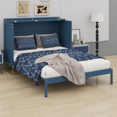 Lit escamotable avec pieds en fer, design moderne