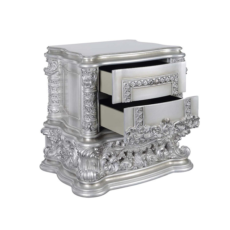 Table de chevet Valkyrie, finition platine antique