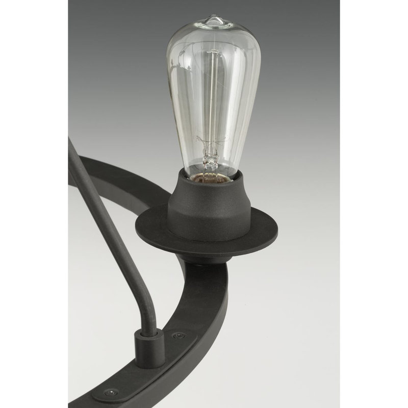 Miesha 6 - Light Farmhouse Chandelier, Graphite