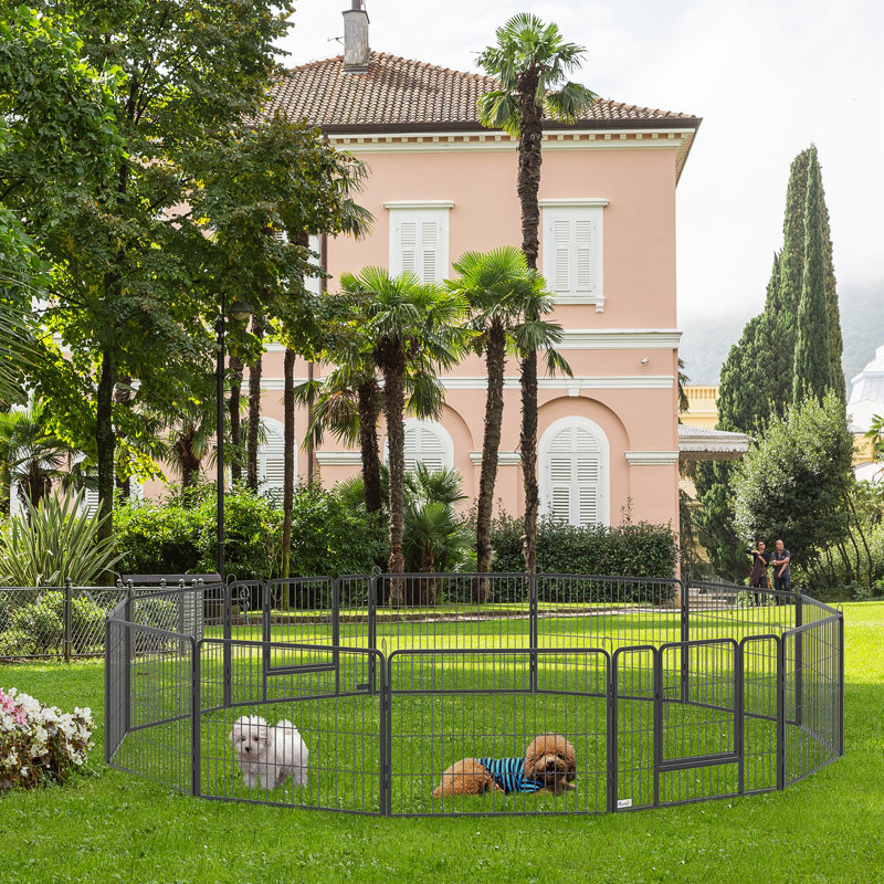 60cm H Panel Metal Exercise Pen With Door