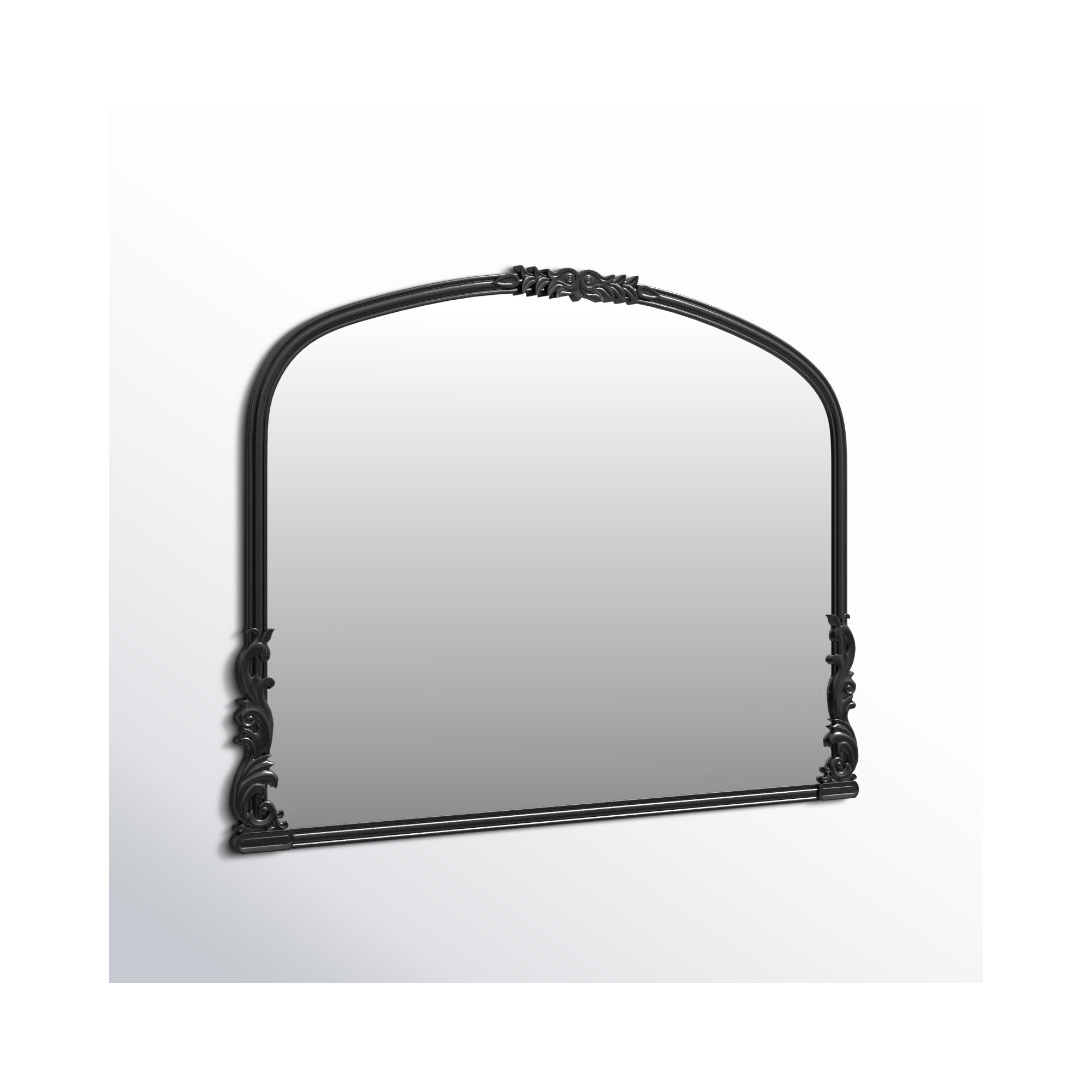 Keith Engineered Wood Wall Mirror, Satin Black, 28" H x 38" W, Horizontal