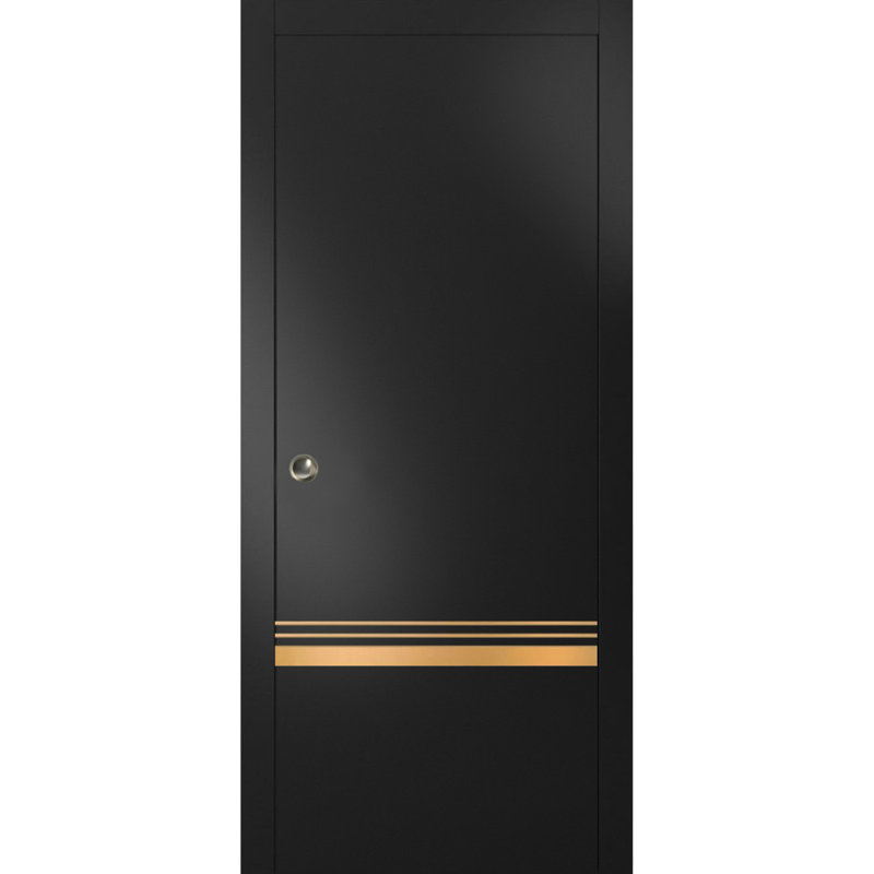 Porte française à panneaux, Noir mat, 32 po x 80 po