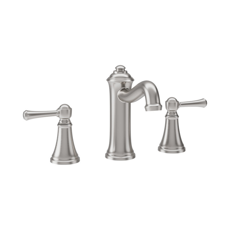 Braston Widespread Two-Handle Bathroom Faucet with Push Pop Drain Assembly, Satin Nickel