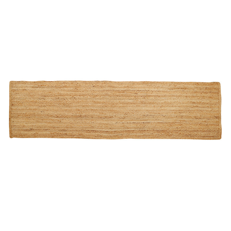 Juna Solid Colour Hand Woven Hand Knotted Natur Area Rug, Runner 80cm x 200cm