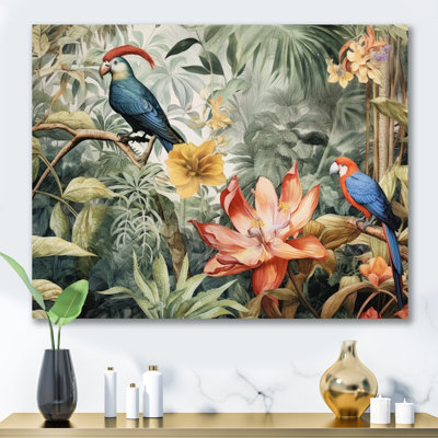 Parrot In Paradise II On Canvas Print