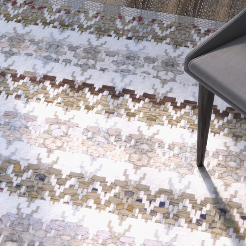 Ingleside Hand Woven Cotton Striped Rug, Rectangle 3' x 5'