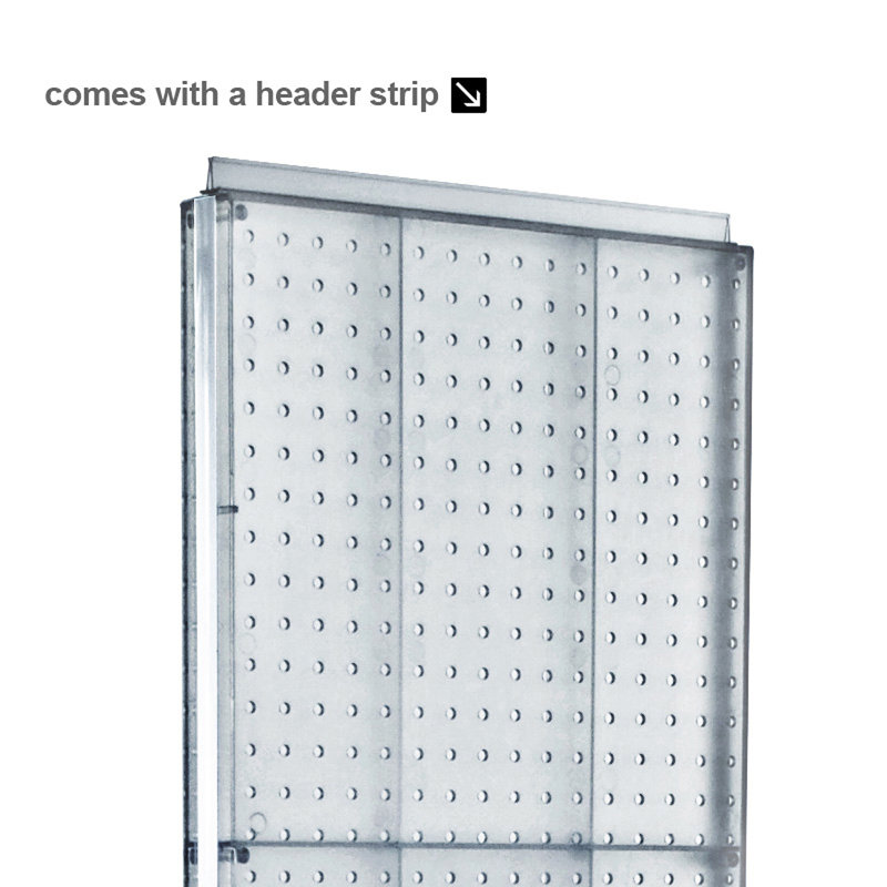 Two-Sided Pegboard Floor Display On a Revolving Round Studio Base: Spinner Rack Stand. Panel Size: 16"W x 60"H