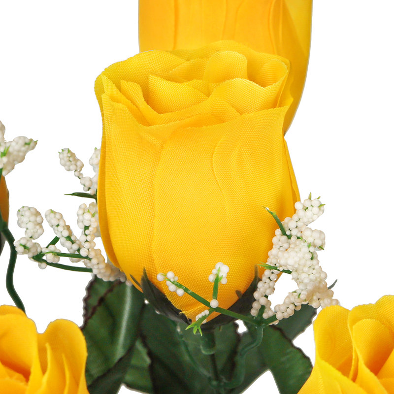 Bouquet de roses artificielles, Jaune