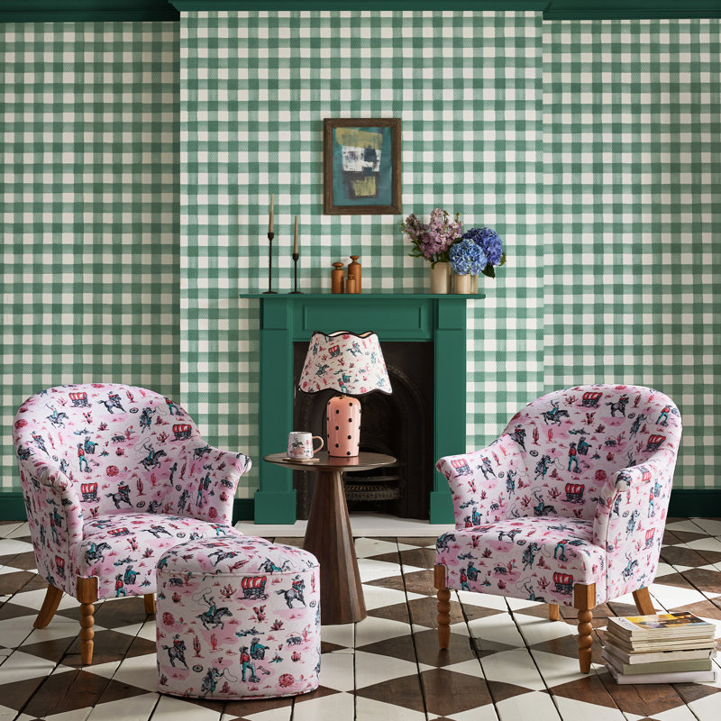 Cath Kidston Painted Gingham Blue, Green