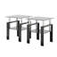 Ensemble de 2, table basse moderne en verre trempé, table de bout, table carrée pour le salon-1024876548-1024876545
